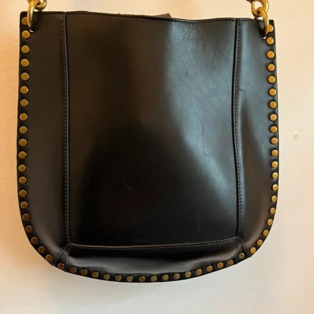 Isabel Marant Black Leather Saddle Bag with Gold StudTrim🖤💛 - Picture 3 of 9